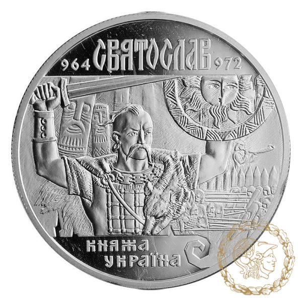 Срібна монета 10 гривень 2002 рік, Україна. Святослав